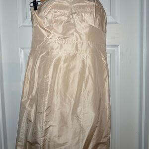 Banana Republic Strapless Satin Dress in Beige